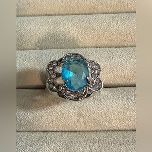 Elegant Blue and Silver Women's Ring